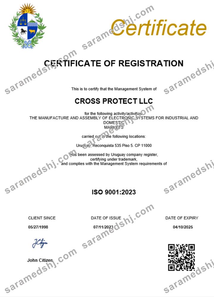 Uruguay business registration certificate Word and PDF template